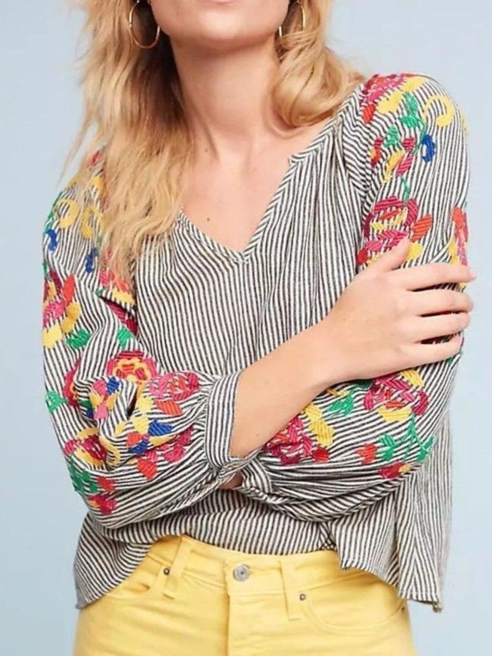 Anthropologie Embroidered Soleil Top by Floreat - Size S